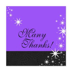 Black Stars Quinceañera Many Thanks Note Card
