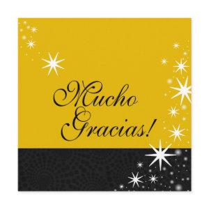 Black Stars Quinceañera Mucho Gracias Note Card