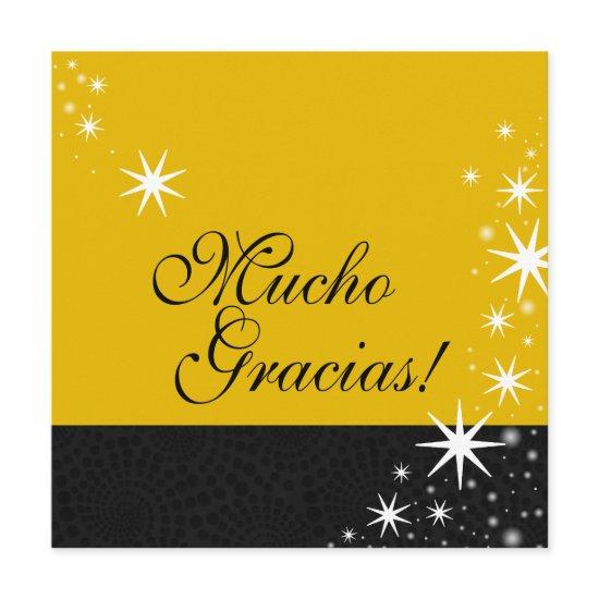 Black Stars Quinceañera Mucho Gracias Note Card