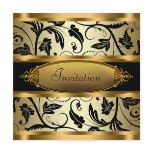 Black Swirl Vines Black Gold All Occasion Party