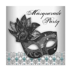 Black Teal Blue Masquerade Party