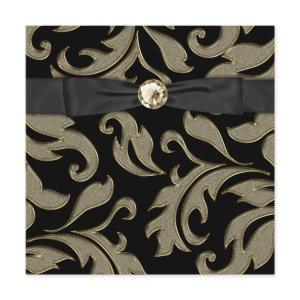 Black Tie Black Gold Damask Party