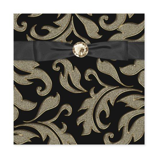 Black Tie Black Gold Damask Party