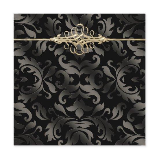 Black Tie Party Black Gold Black Damask