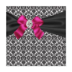 Black Tie Party Pink Black Damask Party