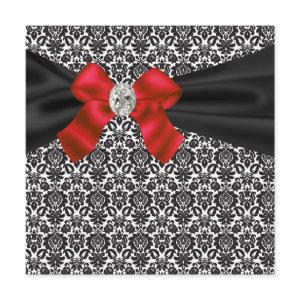 Black Tie Party Red Black Damask Party