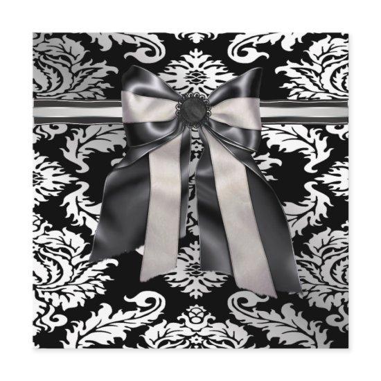 Black Tie White Black Damask Party