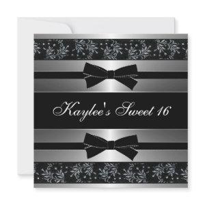 Black White Bows Sweet Sixteen Birthday