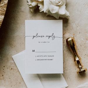 Black White Classic Wedding RSVP