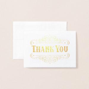 Black & White Country Western Thank You  Foil Card