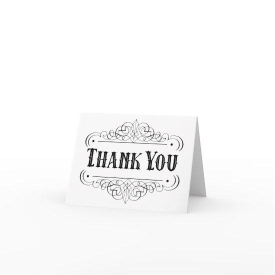 Black & White Country Western Thank You Note Card