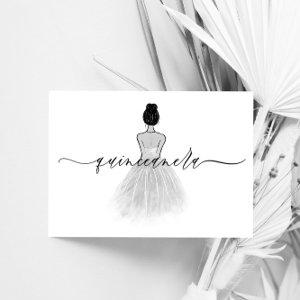 Black & White Elegant Vintage Classic Quinceanera