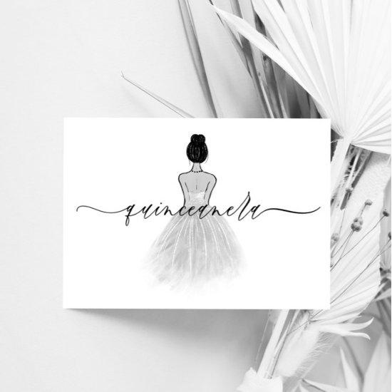 Black & White Elegant Vintage Classic Quinceanera