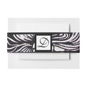 Black White Flowers and Shamrocks Floral Monogram  Belly Band