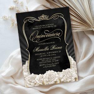 Black White Gold Quinceañera