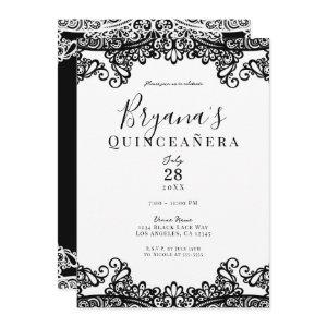Black & White Lace Elegant Quinceañera Party