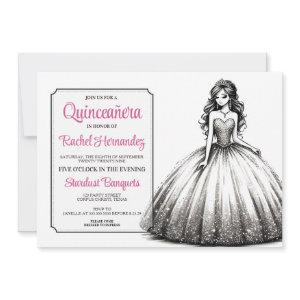 Black & White Quinceañera Girl