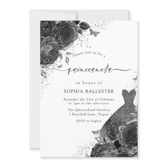 Black & White Vintage Elegant Quinceanera Party