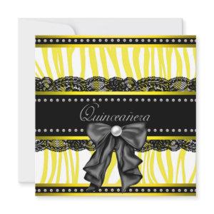 Black Yellow Zebra Quinceanera Party