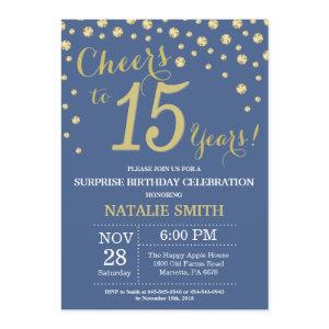 Blue and Gold Surprise 15th Birthday Diamond