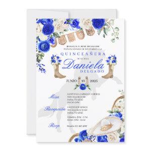 Blue Boots & Roses Papel Picado Quinceañera