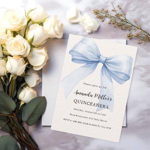 Blue bow cream elegant Quinceanera luxury