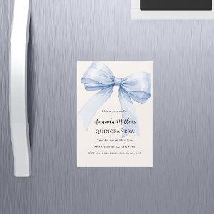 Blue bow cream elegant Quinceanera luxury Magnetic