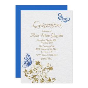 Blue Butterflies Chic Quinceanera