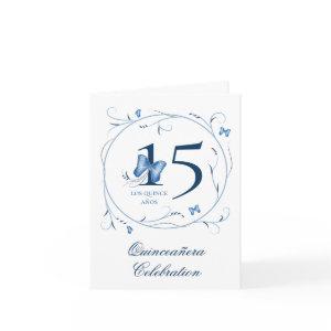 Blue Butterflies & Swirls Quinceañera