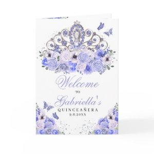 Blue Butterfly Tiara Quinceanera Program