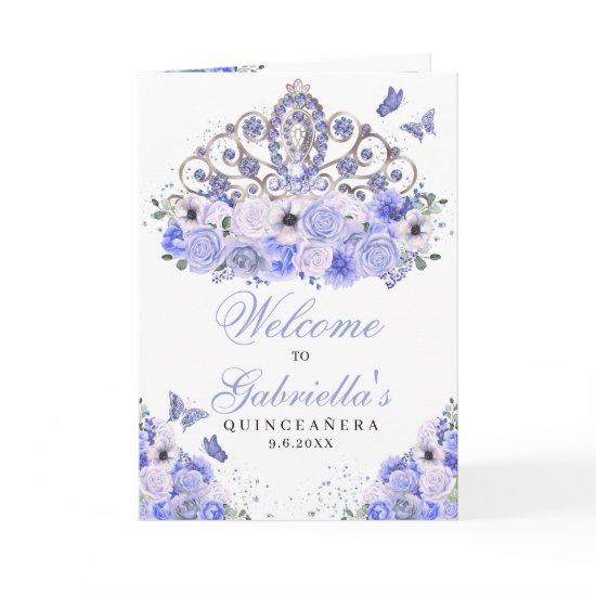 Blue Butterfly Tiara Quinceanera Program