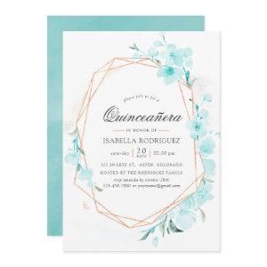 Blue Cherry Blossom Geometric Spring Quinceañera I