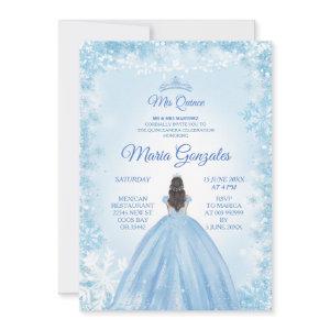 Blue Christmas Princess Quinceanera Invite