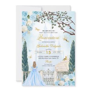 Blue Cinderella Enchanted Garden Quinceanera