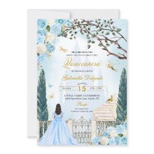 Blue Cinderella Enchanted Garden Quinceanera