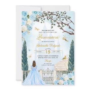 Blue Cinderella Enchanted Garden Quinceanera