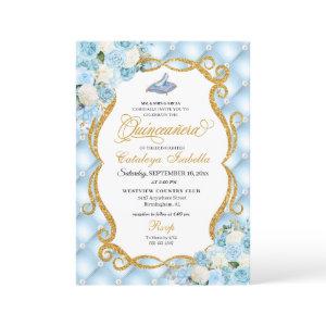 Blue Cinderella Glass Shoe Princess Quinceanera