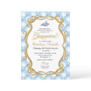 Blue Cinderella Glass Shoe Princess Quinceanera
