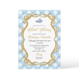 Blue Cinderella Glass Shoe Princess Sweet Sixteen