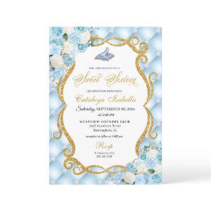 Blue Cinderella Glass Shoe Princess Sweet Sixteen