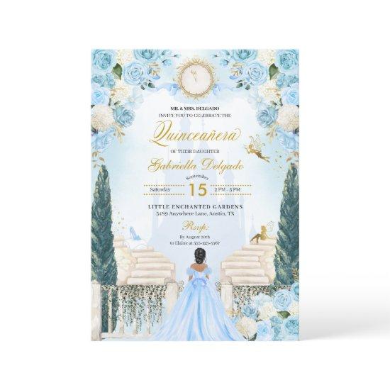 Blue Cinderella Princess Fairy Quinceanera
