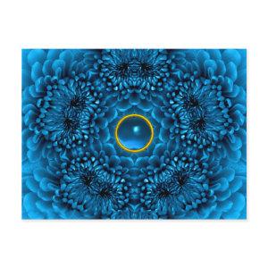BLUE DAHLIA AND SAPPHIRE GEMSTONE Floral Postcard