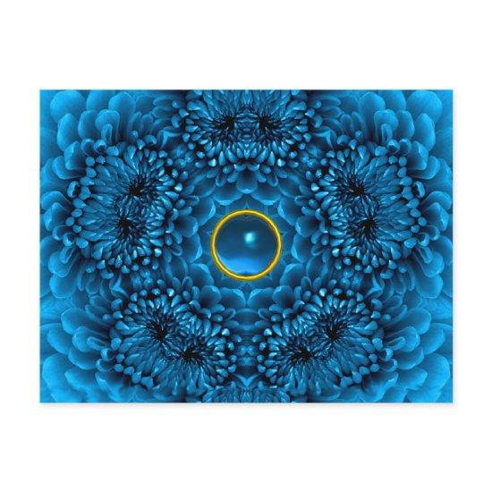 BLUE DAHLIA AND SAPPHIRE GEMSTONE Floral Postcard