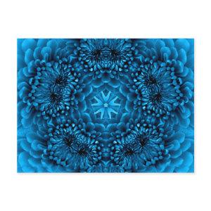 BLUE DAHLIA FlOWER Abstract Floral Postcard