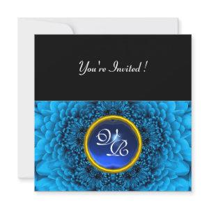 BLUE DAHLIA, SAPPHIRE ,bright  black yellow