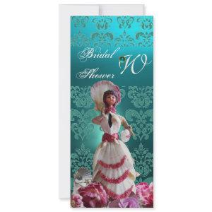 BLUE DAMASK BEACH WEDDING - BRIDAL SHOWER MONOGRAM