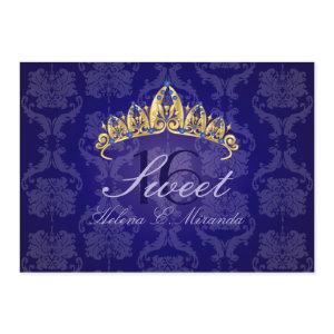 Blue Damask Sweet 16/ tiara/indigo