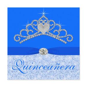 Blue Diamond Tiara Blue Quincenera