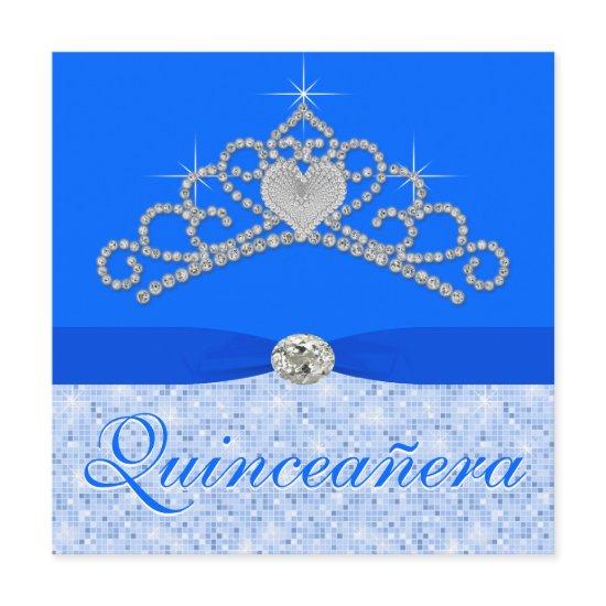Blue Diamond Tiara Blue Quincenera
