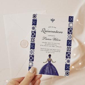 Blue Dress Artistic Tiles Quinceañera